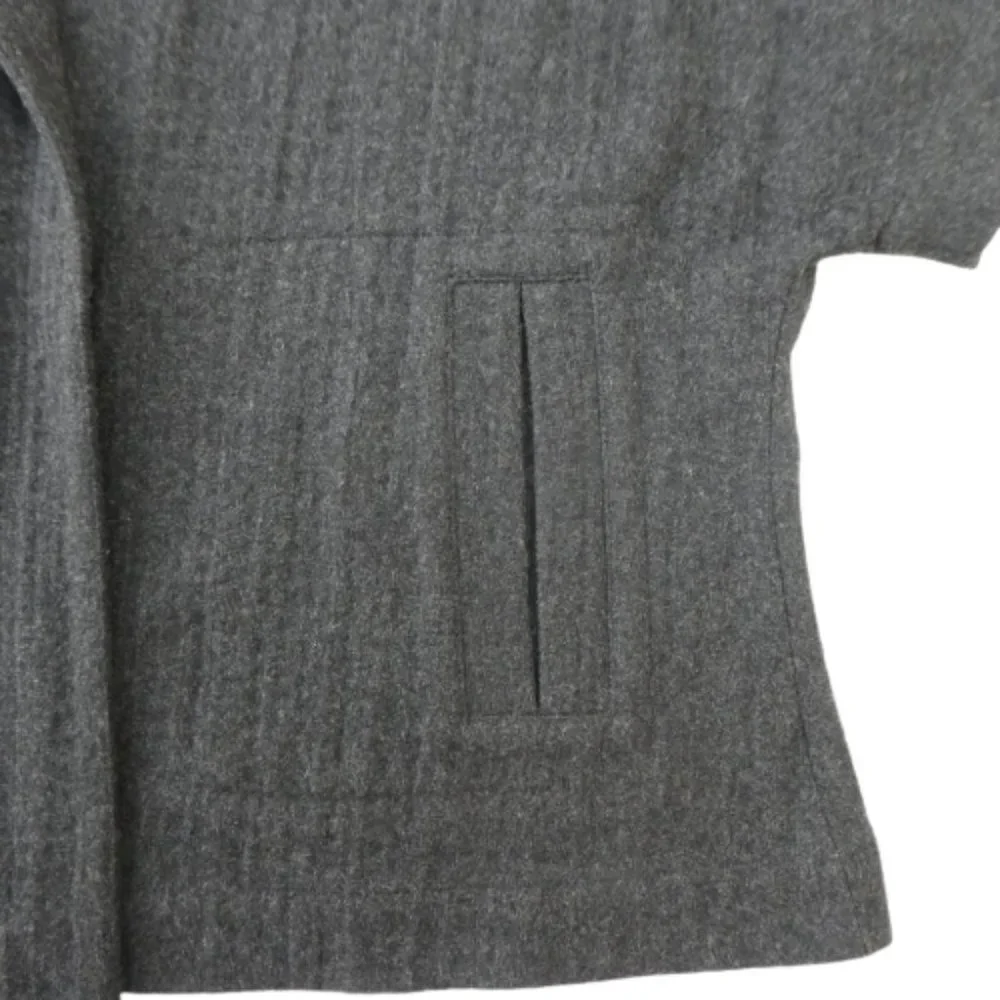 ANGoRa WooL Eileen Fisher Lagenlook Kimono Sleeve Cape Jacket Charcoal M